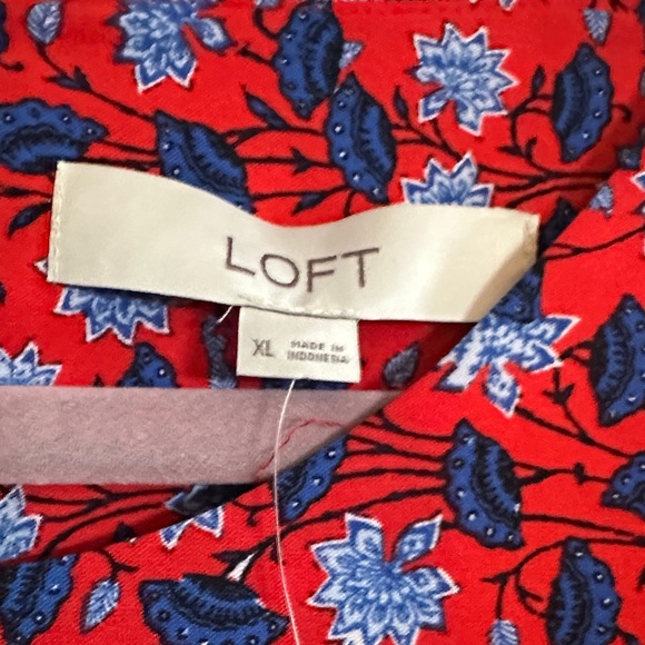 Red and Blue Patterned Long Sleeve Dress - Picture 6 of 9